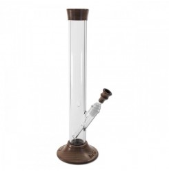 Black Leaf Woody Cylinder Bong Walnut Wood Top